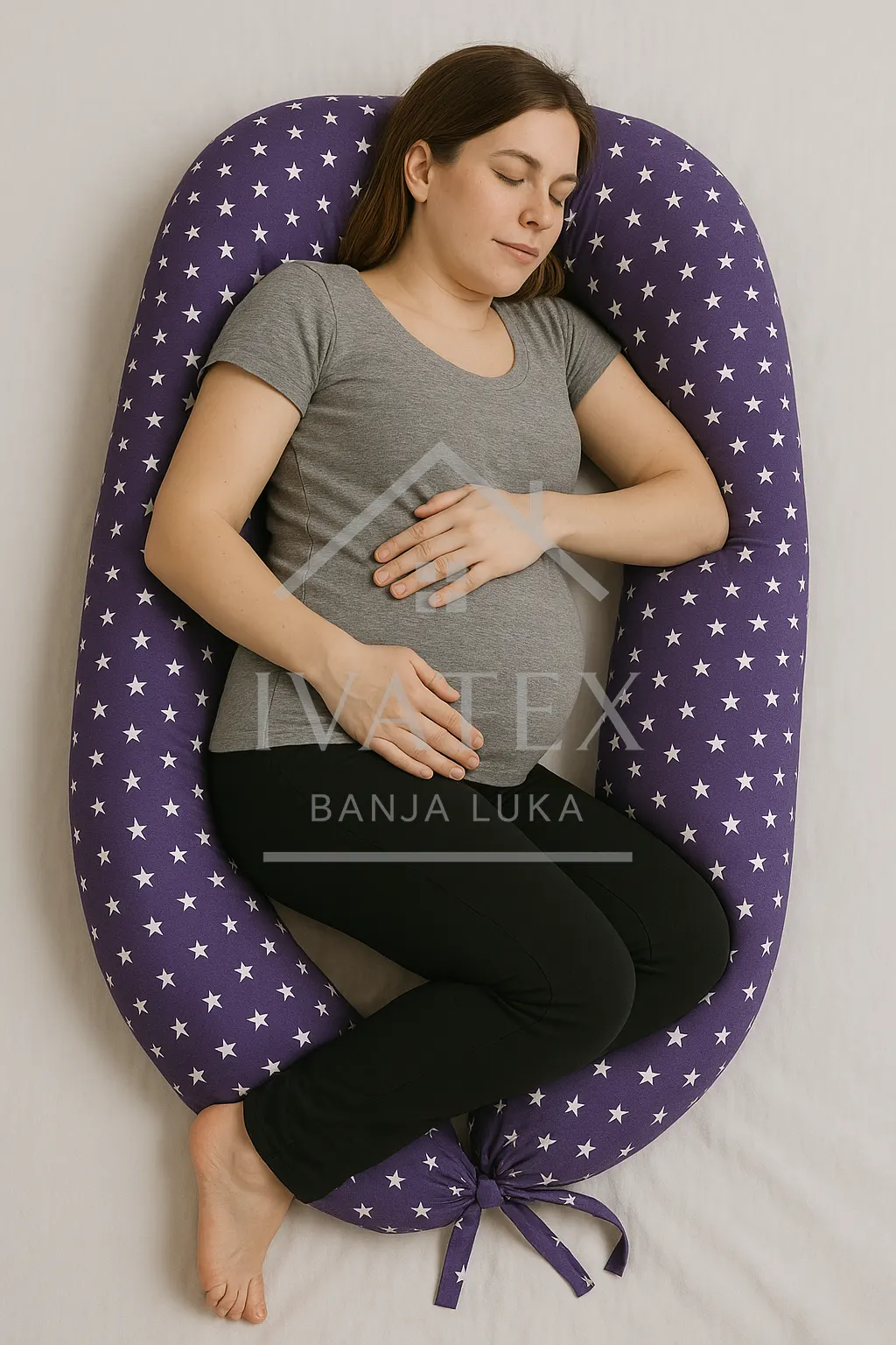 Jastuk za trudnice ljubičasti sa zvjezdicama