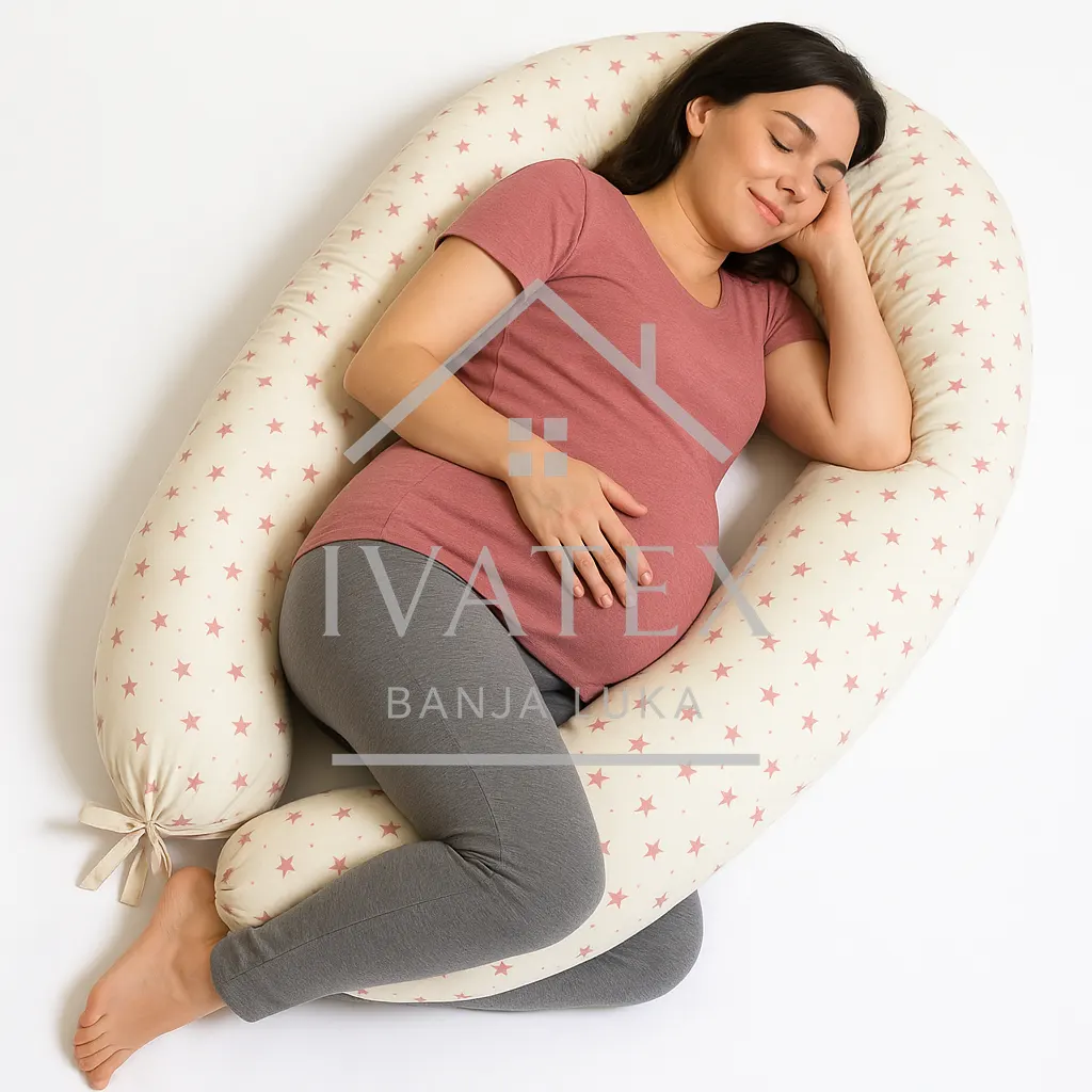 Jastuk za trudnice sa rozim zvjezdicama