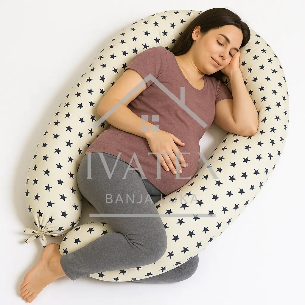 Jastuk za trudnice sa ljubičastim zvjezdicama