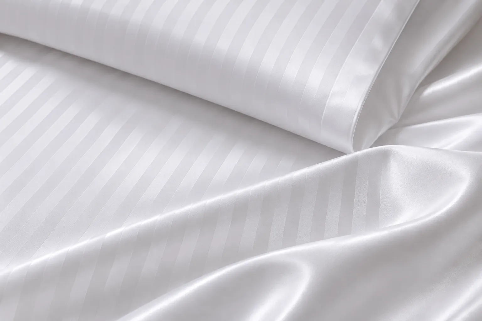 PREMIUM pamučni saten – damast – bijela